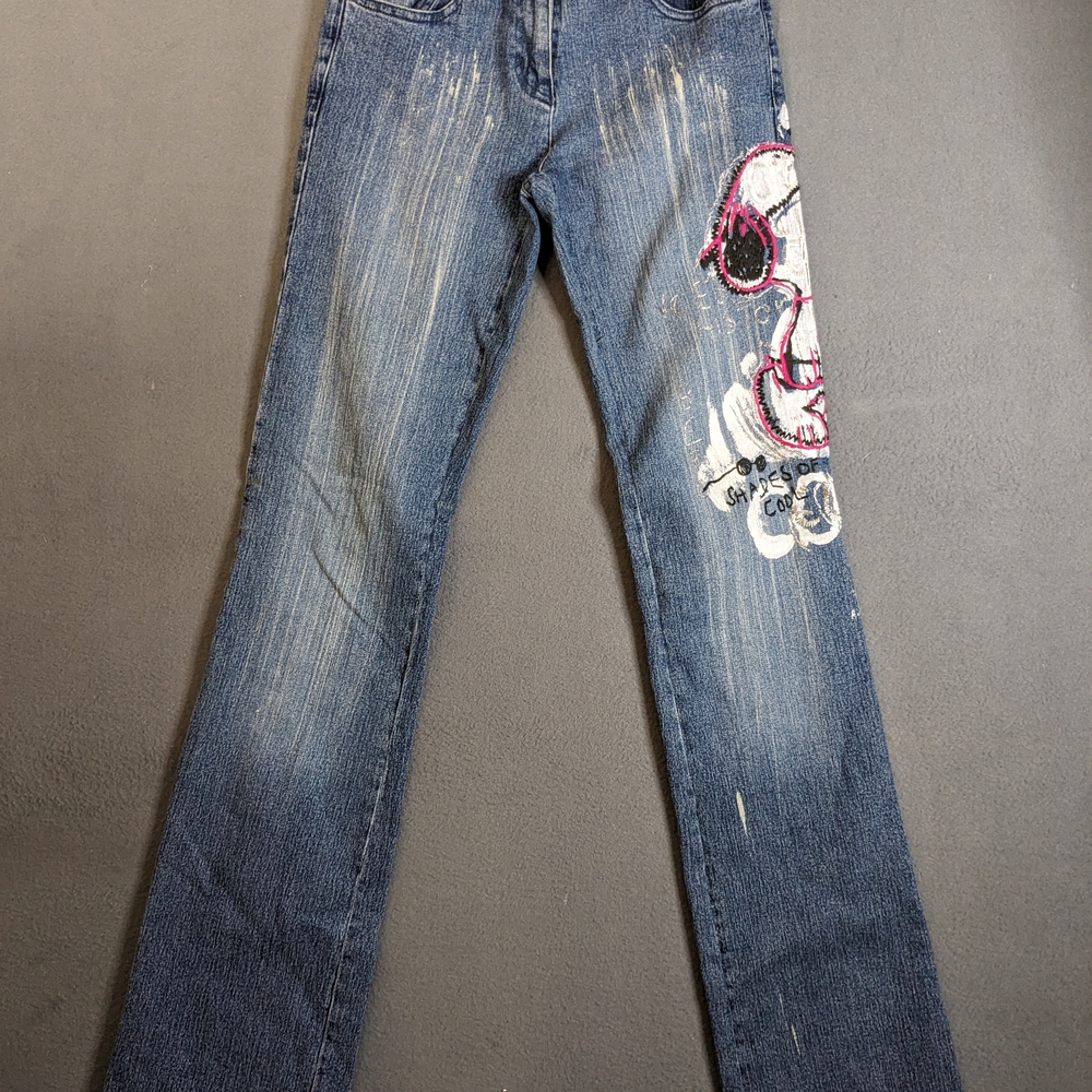 Iceberg History x Peanuts Women's Jeans SZ 29 Joe Cool Snoopy Grunge Street